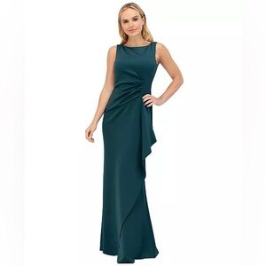 NWT Eliza J Ruched Cascading-Ruffle Gown Size 8 Maxi Dress